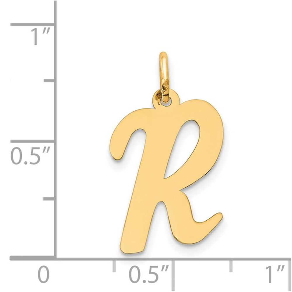 Kazi Luxury 14k Yellow Gold Large Script Letter R… - image 4